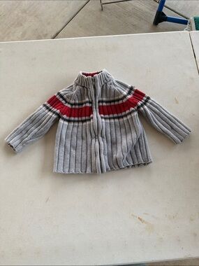 Green dog Kids knit zip jacket